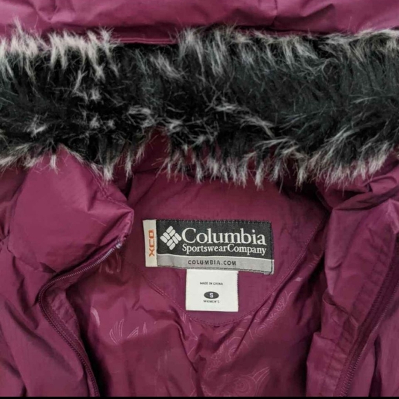 Columbia down waterproof parka burgundy long coat, women's small - Picture 7 of 10